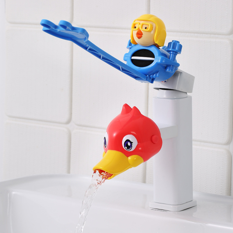 Water Tap Children's Sink Extender Baby Hand Washing Faucet Extension Spout Water Pipe Splash-proof Cartoon