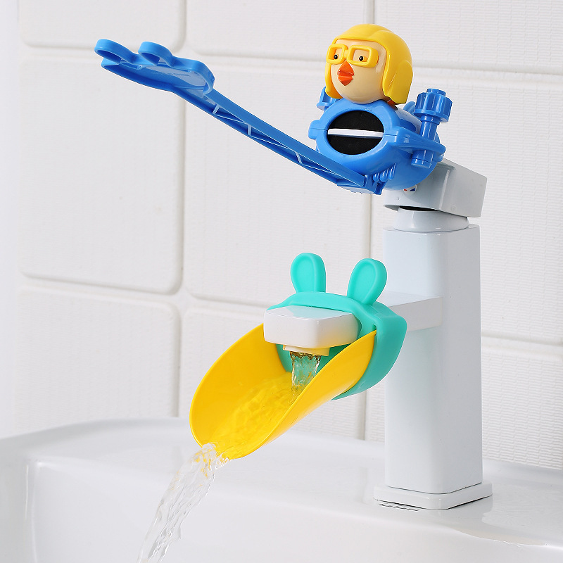 Water Tap Children's Sink Extender Baby Hand Washing Faucet Extension Spout Water Pipe Splash-proof Cartoon