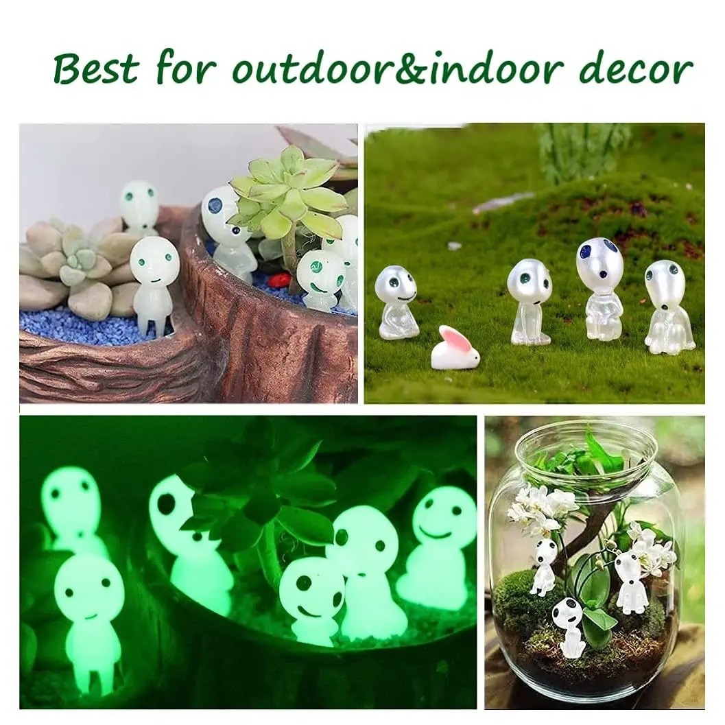 Luminous Tree Elves Spirits Figures Fairy Garden Micro Landscape Ornament Glowing in Dark Miniature Flower Potted Decor