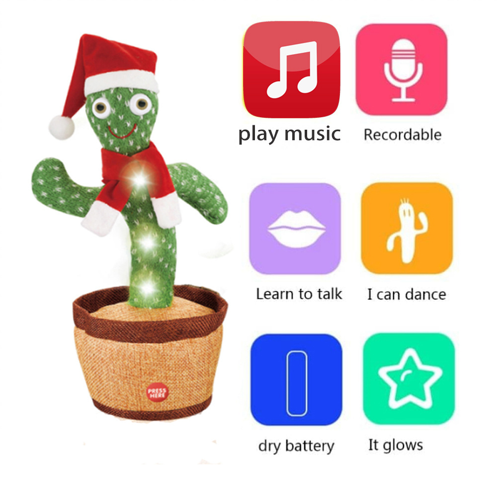 Lovely Talking Toy Dancing Cactus Doll  Speak Talk Sound Record Repeat Toys Children Kids Education Toy Gift