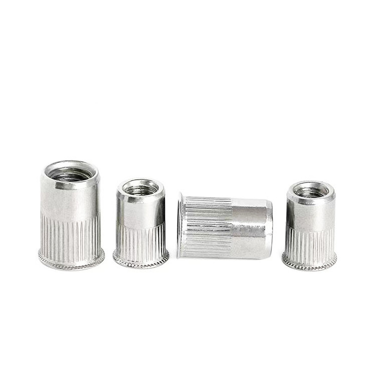 Customized flat Round head Knurled zinc plated galvanized stainless steel carbon steel self clinching rivet nut for mounting