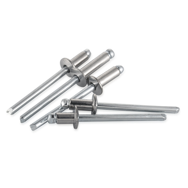 Factory Supplier open type customized length coller aluminum open end stainless steel solid metal rivet pop rivet blind rivet