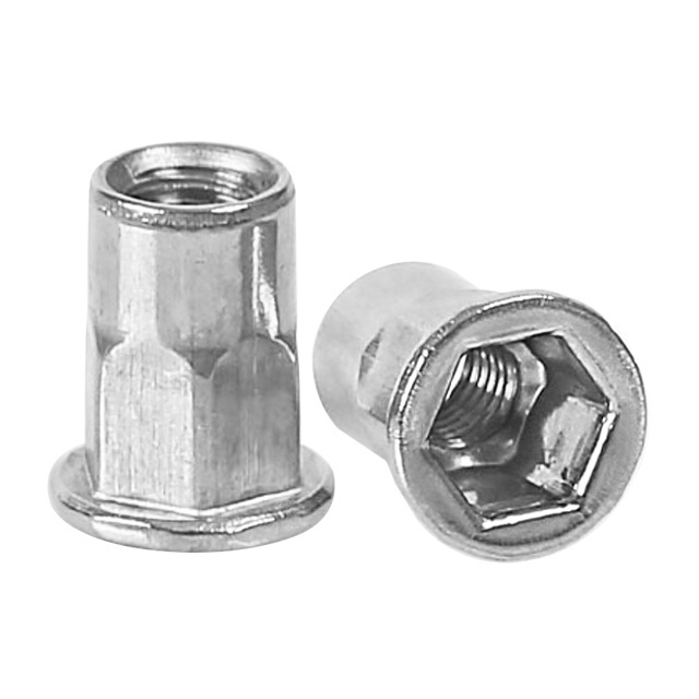 customized Manufacturer Supplier Multi Surface Treatment half Hex Threaded Self-Clinching Small Head Stainless Steel Rivet Nut