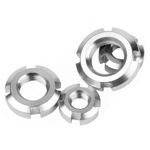 M8 M10 high strength 304 stainless steel 4 grooves Check Nut insert self locking round thin nut for machine Precision bearing