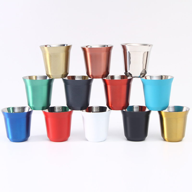 Hot Sellers Stainless Steel Espresso Cups Double Wall Vacuum Insulated 2.7oz Coffee Cup for Drinking Coffee Mug 80ml