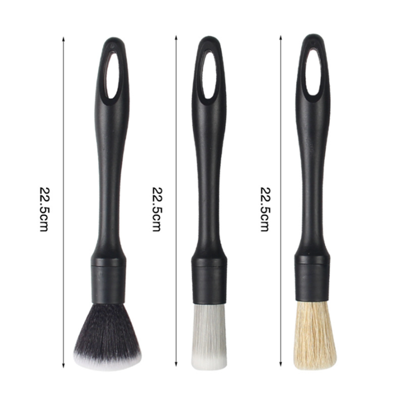 Hot Seller 2023 Wholesale Car Auto Detailing Brush 3PCS Set, Ultra-Soft Boars Hair Detailing Brushes Kit