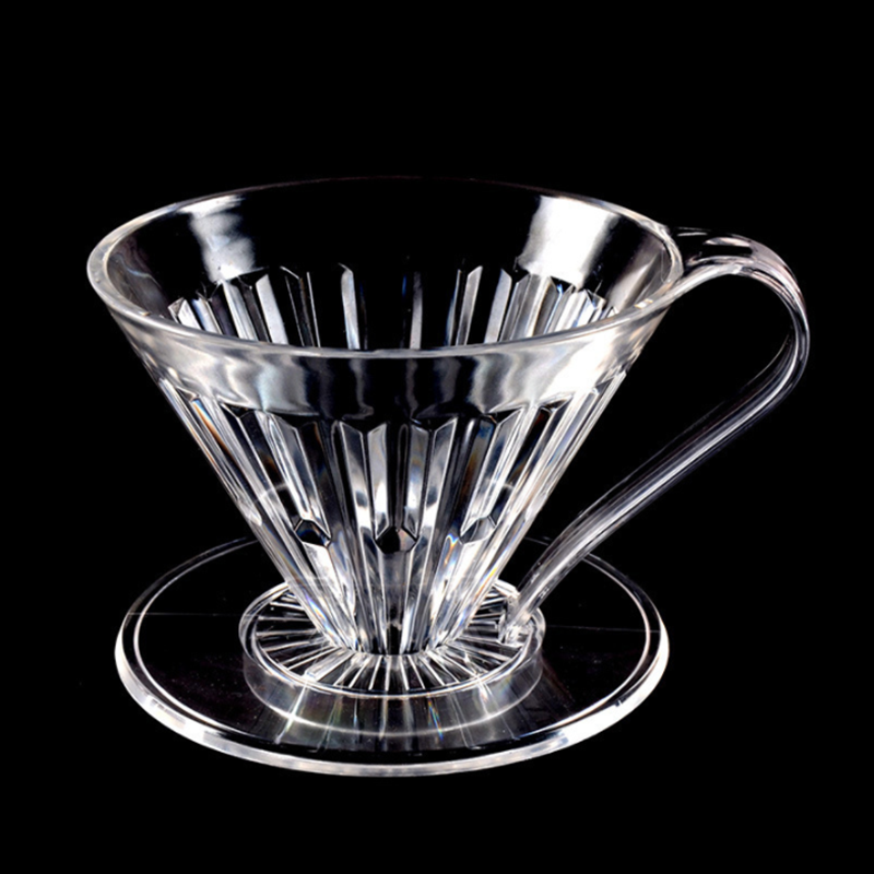 New design Clear 1-4 Cups Slow Brewing Accessories, Plastic Coffee Dripper, Reusable Coffee Filter Cup Pour Over Coffee Maker