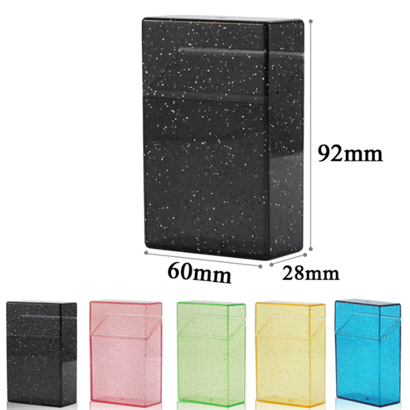 Hot Seller Sparkly Glittery Joint Holder Cigarette Case Flip Open Plastic Cigarette Case for Women/Men