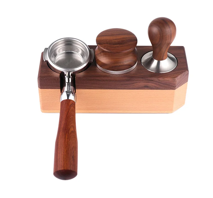 Wholesale 2024Barista Tool Walnut Wood Portafilter Stand 49/51/53/58mm Espresso Filter Coffee Tea Tools Accessories Handle Style