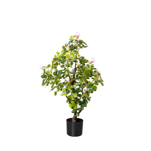 Artificial Flower Plant Magnolia Tree with Pink Flowers Bonsai Tree Potted Plant Artificial Plant Home Decor 100cm