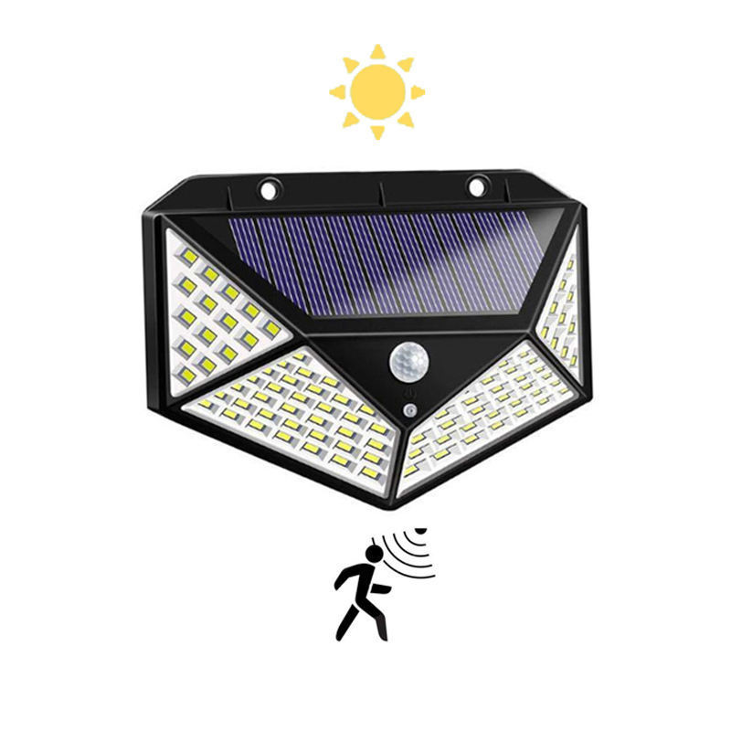 Brand new high grade  Outdoor Solar Powered Garden Lamp 100 LED Waterproof Motion Sensor Solar Wall Garden Lights