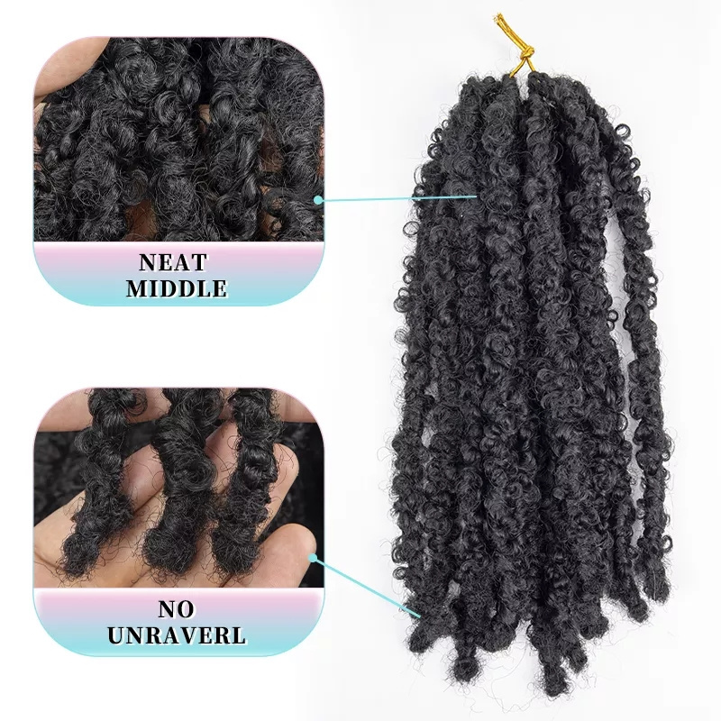 LW-92QT  Wholesale New style Butterfly Locs Hair Pre Looped Braiding Locs Crochet Hair Butterfly Locs Hair