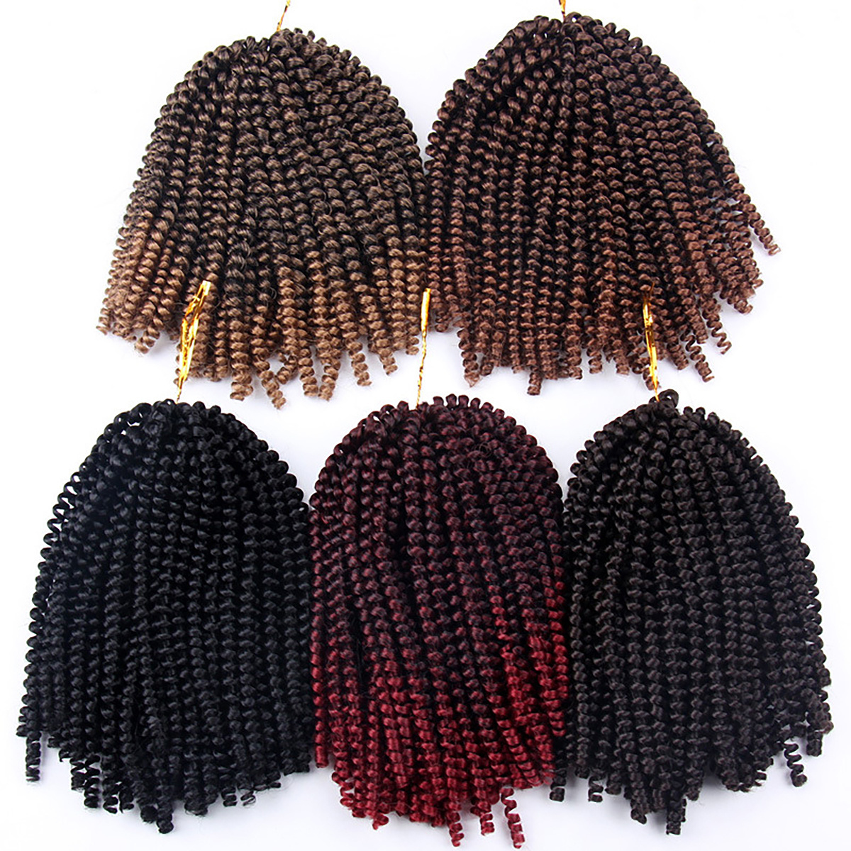 LW-75QT Beauty Spring Twist Hair 8inch Blonde Nubian Spring Twist Crochet Hair  Afro Spring Synthesis Hair Soft OPP Bag Support