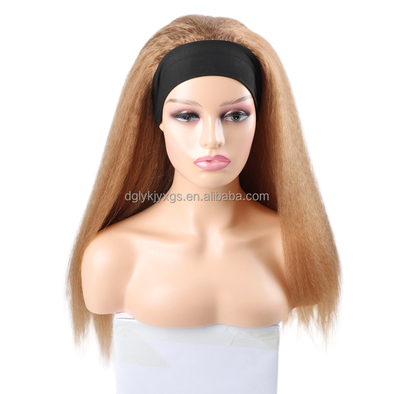 WF02 Synthetic Headband Wig Kinky Straight Blonde Black Headband Wig For Black Women Afro Synthetic Hair kinky curly wig