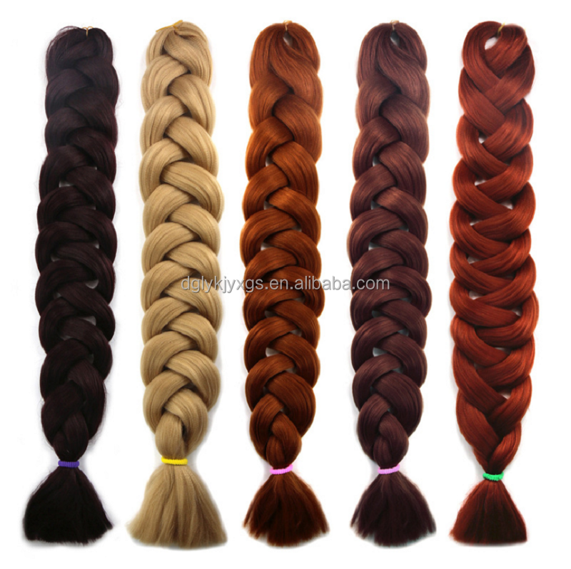 LW-51QT Wholesale 165g 82inch ombre prestretched pre stretched jumbo synthetic expression braiding hair pre stretch extensions