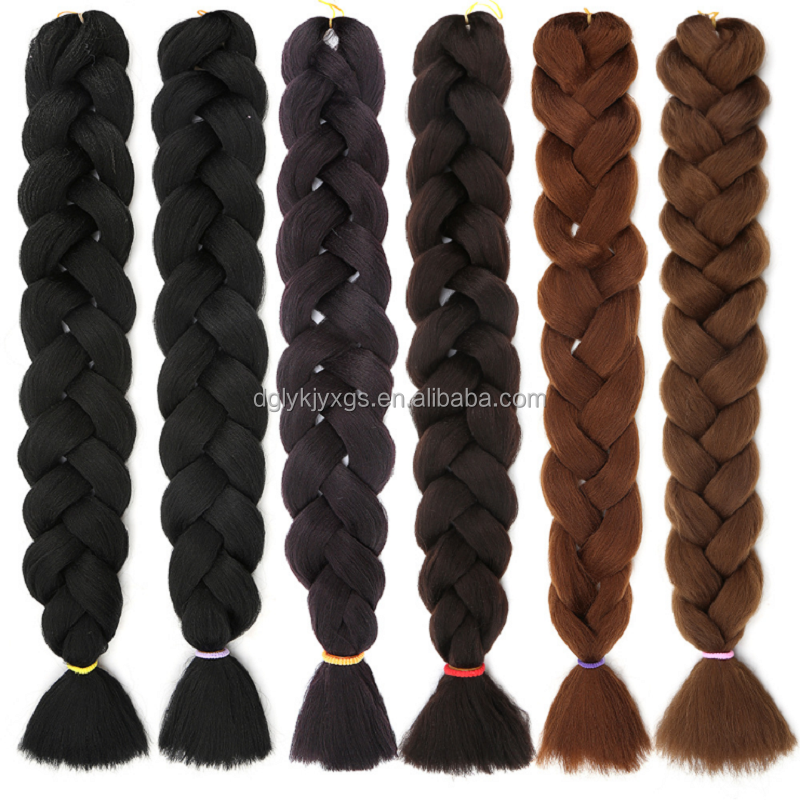 LW-51QT Wholesale 165g 82inch ombre prestretched pre stretched jumbo synthetic expression braiding hair pre stretch extensions