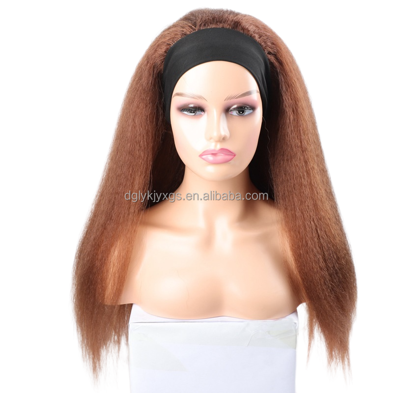 WF02 Synthetic Headband Wig Kinky Straight Blonde Black Headband Wig For Black Women Afro Synthetic Hair kinky curly wig