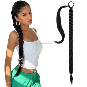 32Inch Long Braided Ponytails Extension Tie Straight Wrap Around Hair Extensions Ponytail Synthetic Hair Piece women hair