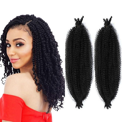 Long Crochet Braid Synthetic Curly Hair Extension Afro Fluffy Kinky Twist Synthetic Braiding Hair Afro Spring Twist