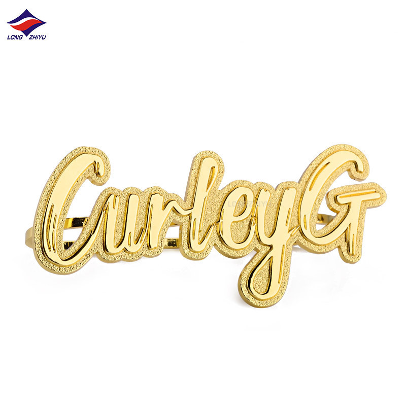 Longzhiyu metal badge pin brooch manufacturer custom gold corporate logo badges wholesale 3d hollow specialty lapel pins