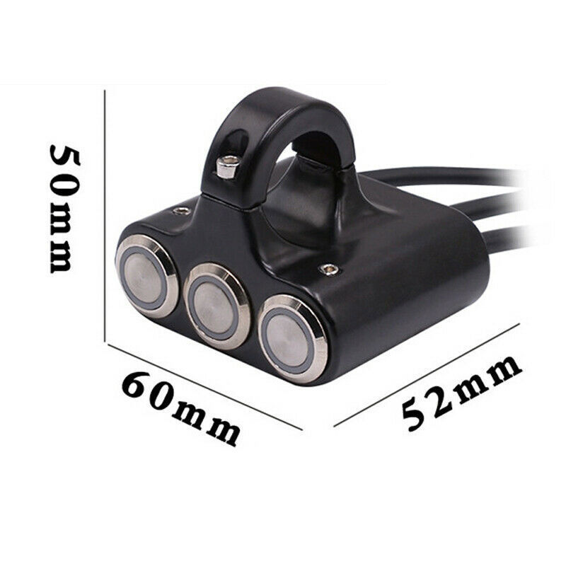 Motorcycle ATV Switch Brake Fog Light 22mm Handlebar Mount Headlight 3 Buttons Motorcycle Switch