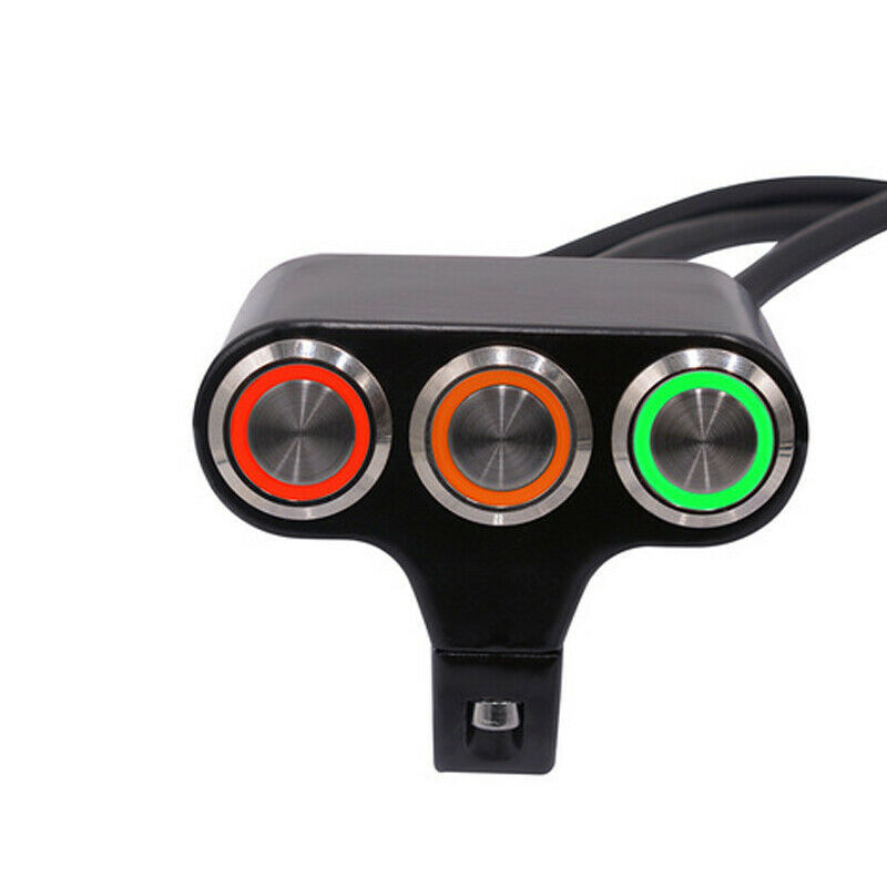 Motorcycle ATV Switch Brake Fog Light 22mm Handlebar Mount Headlight 3 Buttons Motorcycle Switch