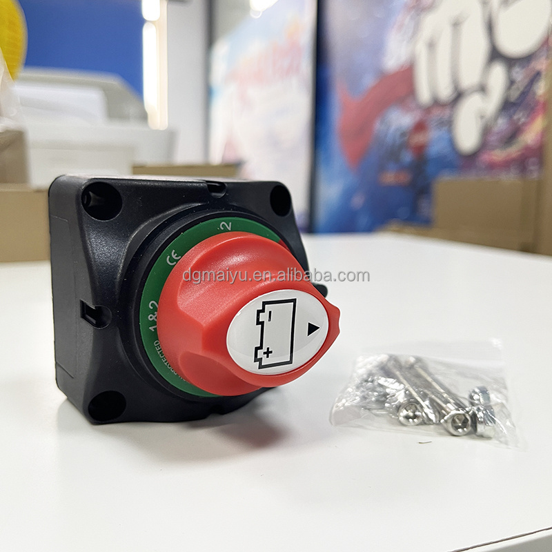 High Current Heavy Duty Disconnect Isolator on OFF Battery Switch 12V - 48V 200A Dc Black + Red + White Fuse Switch Disconnector