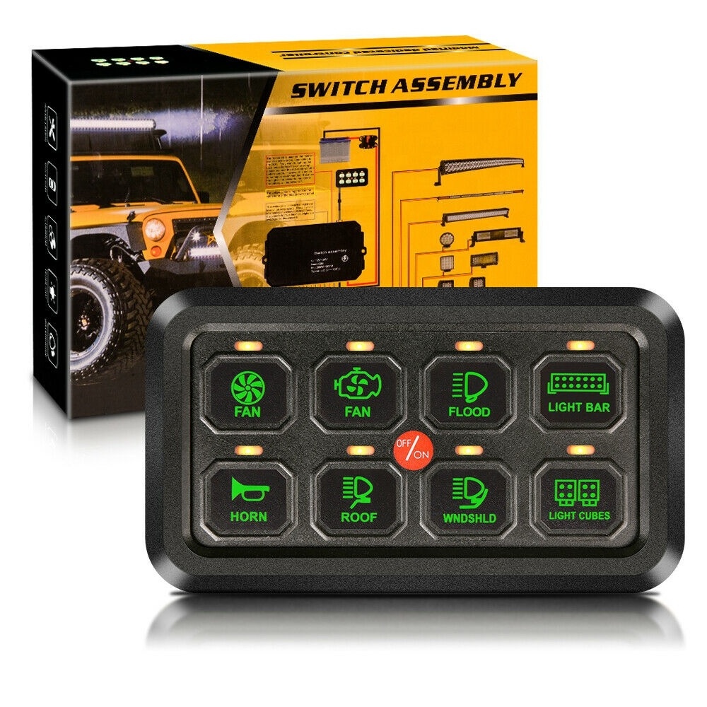 8 Gang Switch Panel On-Off LED Car Switch Panel Circuit Control 12V24V ...