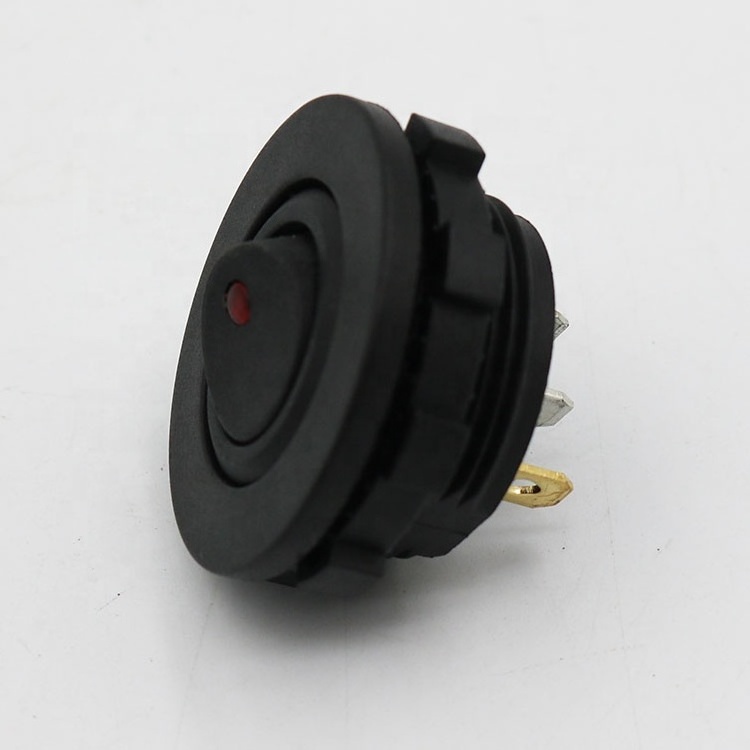 Auto car marine Small Round 12V 20A On/Off Red LED Rocker Switch with holder