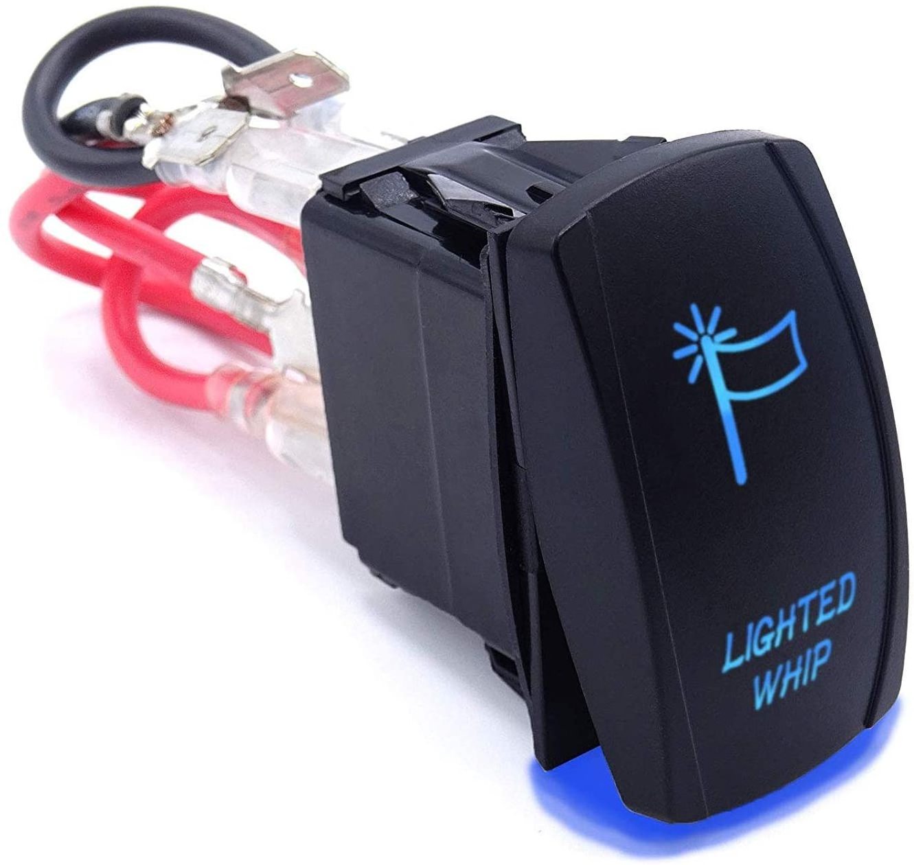 Laser Lighted Whip Toggle Switch LED Light Rocker Power Switch Universal Blue 2-8Pin 20A/12V ON-Off Fit Most ATV UTV SUV