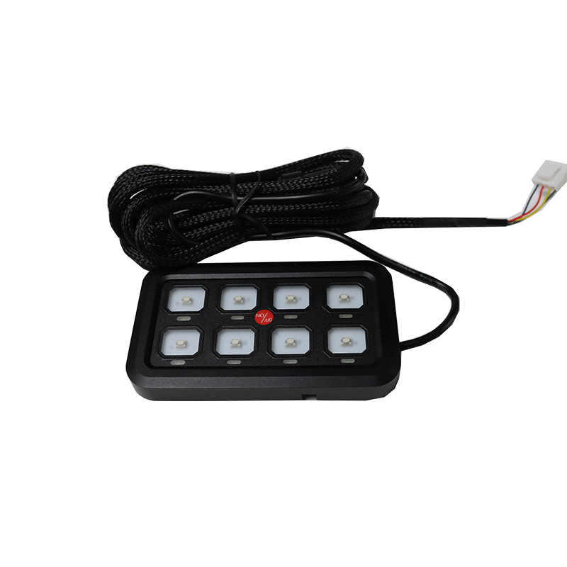 8 Gang LED Switch Panel Off Road Light Controller Black 12 Aluminium Alloy Universal Power Window Switch for Car 100A 12V/24V DC