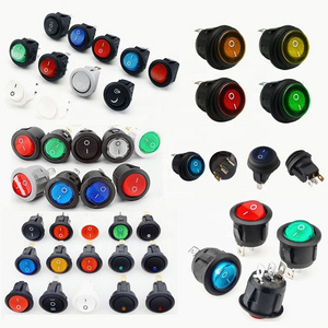 12V 24V Auto Boat Marine Customized Symbol Waterproof Round Rocker Switch On/Off Rocker Switch 12V Illuminated