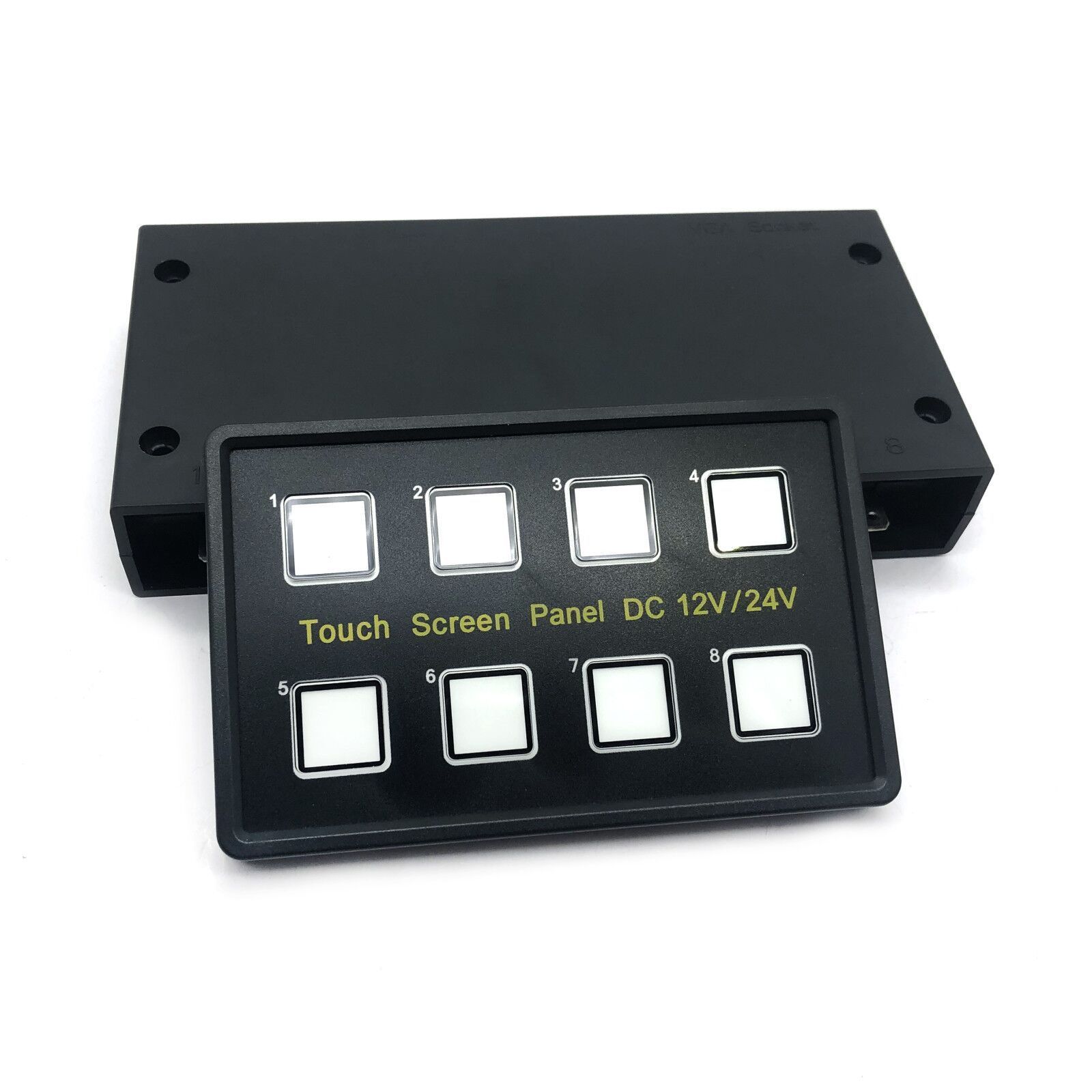 Marine Advanced Ultra Compact 24v 12v touch switch panel with relay control box 8 Gang Membrane touch backlight module