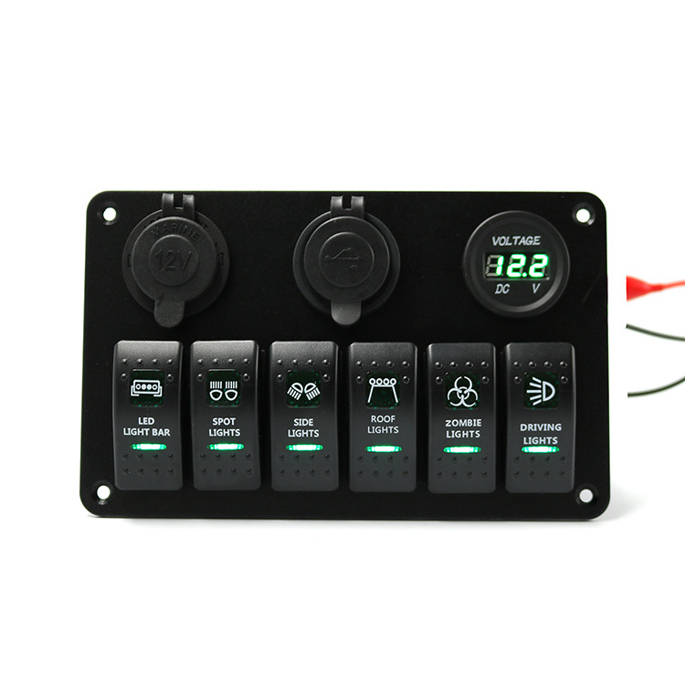 6 gang LED automotive switch panels marine switch panel