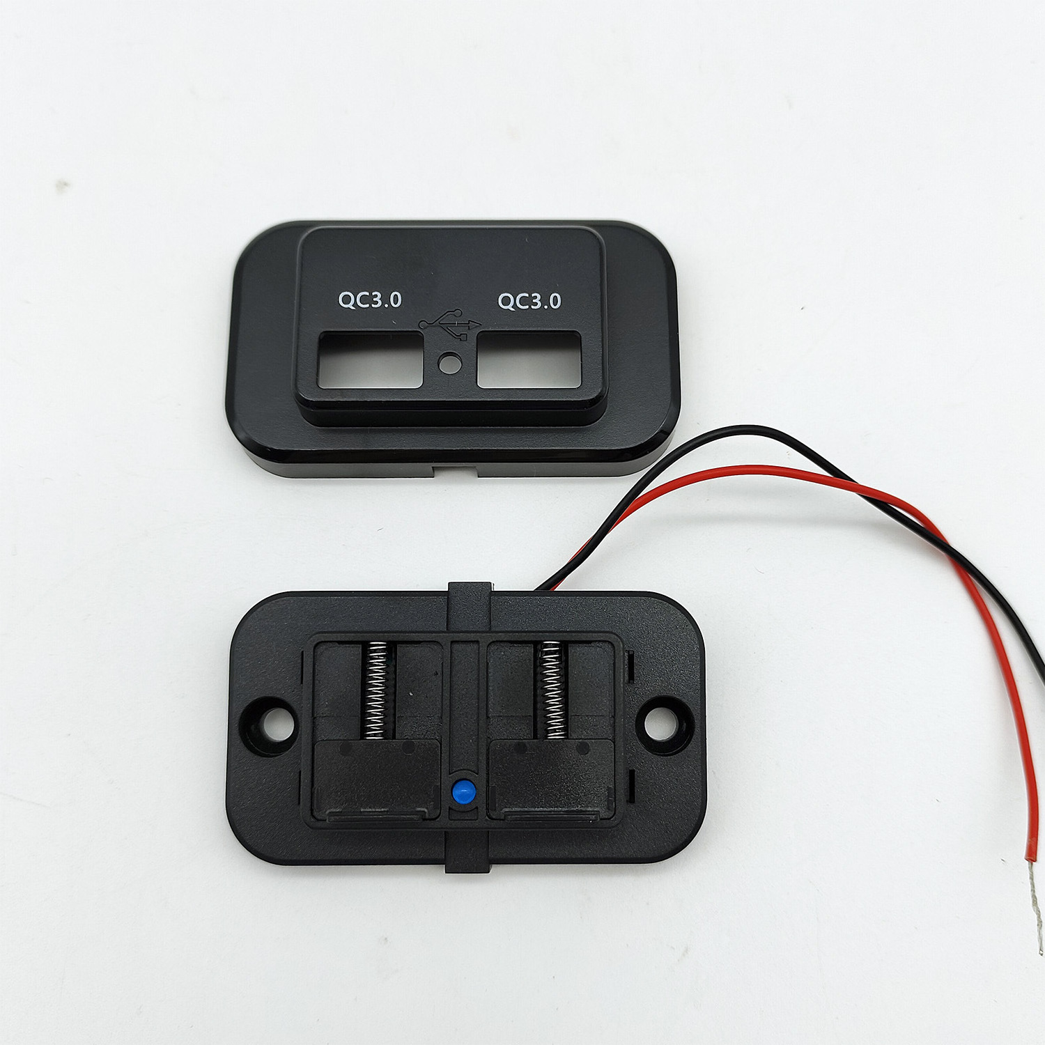 Car RV modification, in car USB port dual QC fast charging adapter, external car charging cable cc