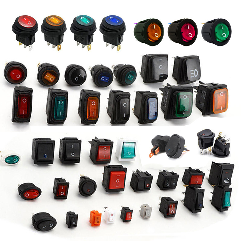 Car Custom 1224V  Marine 2 /3/4/5/6/7/8/9/10 Pin On-off-on/on-off Waterproof Rocker Switch With Led