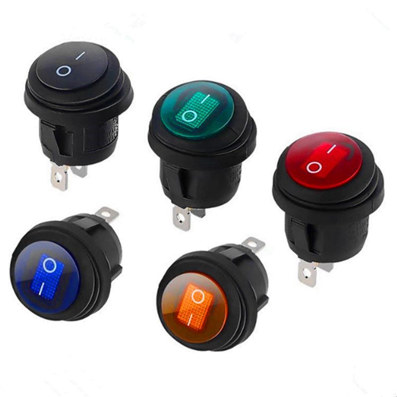 12V 24V Auto Boat Marine Customized Symbol Waterproof Round Rocker Switch On/Off Rocker Switch 12V Illuminated