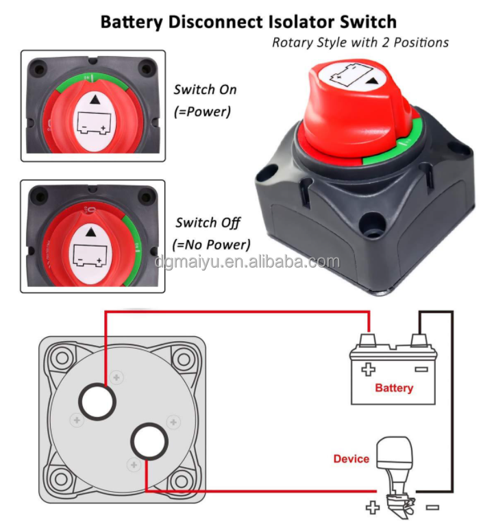 Wholesale DC 12V 24V 36V 48V Backup Batterie Switch 12 24 Volt Outboard Battery Isolator On Off Battery Switch