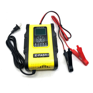 12V 24V Smart Battery Charger Maintainer 12-Amp 7-Stage Car Battery Charger for Auto Car Motorcycle Marine Boats