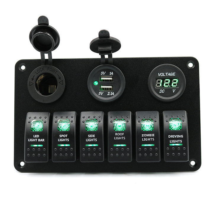 6 gang LED automotive switch panels marine switch panel