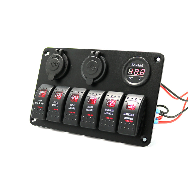 6 gang LED automotive switch panels marine switch panel