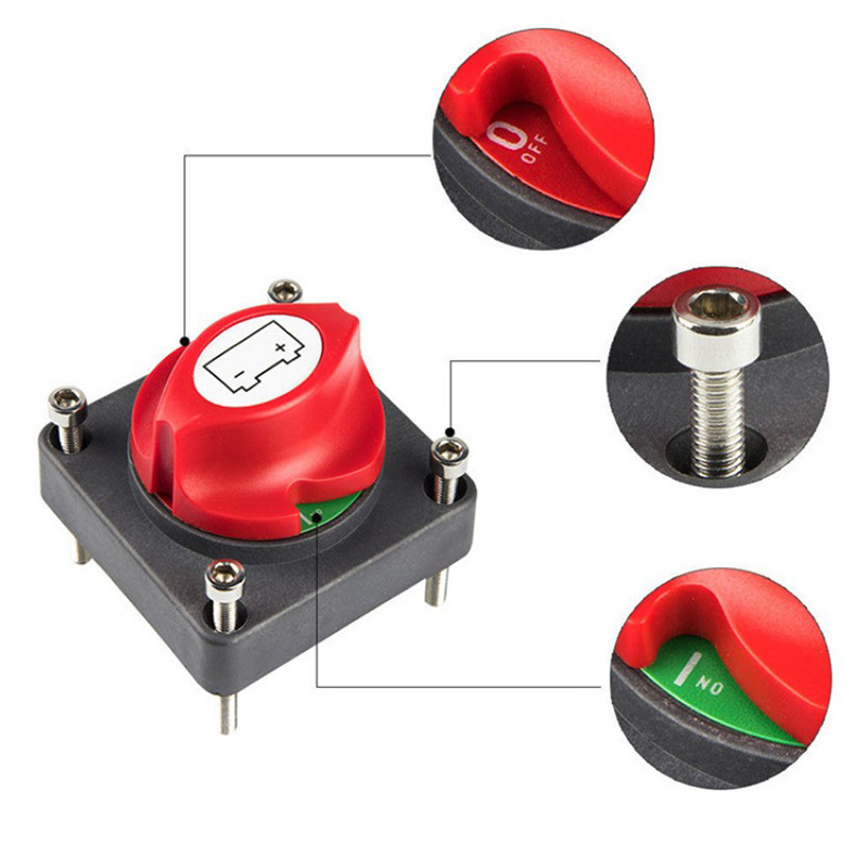 High-power 600A car battery main isolator to disconnect the power supply cut-off switch. Universal switch for car/vehicle/RV