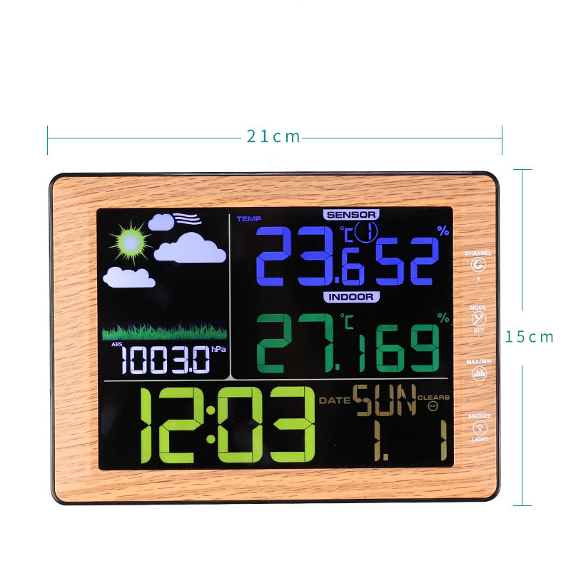 Factory Price Digital Wall Clock Wireless Color Barometer Thermometer Hygrometer Weather Station Clock