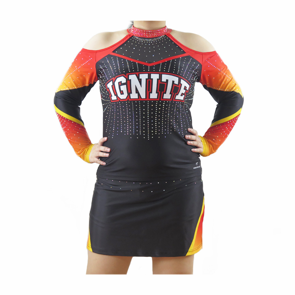 2023 Wholesale Carnival Cheer Dance Costumes Design Your Own Hot Girl Football Skirt red All Star Cheerleading Uniforms