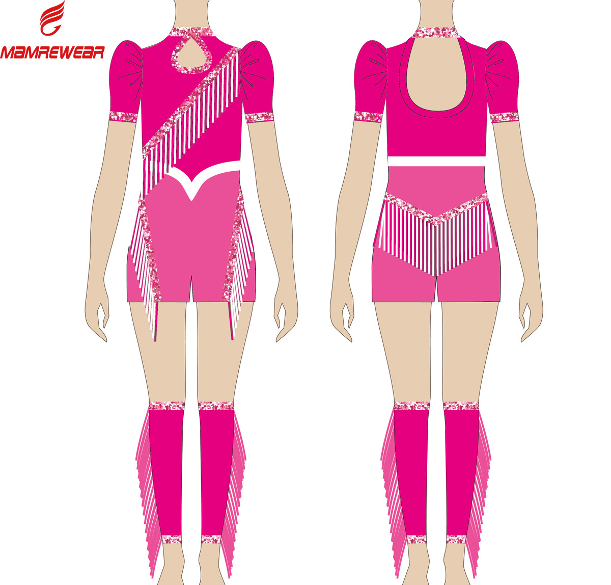 Custom Majorette Uniforms Sexy Kids Girls Fringe Dancewear Outfits Jumpsuits Dance Costumes Majorette