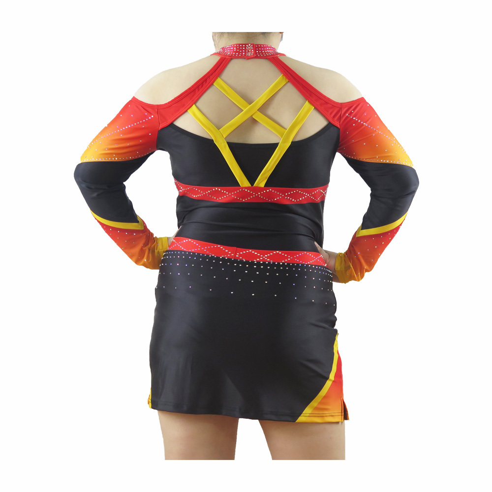 2023 Wholesale Carnival Cheer Dance Costumes Design Your Own Hot Girl Football Skirt red All Star Cheerleading Uniforms