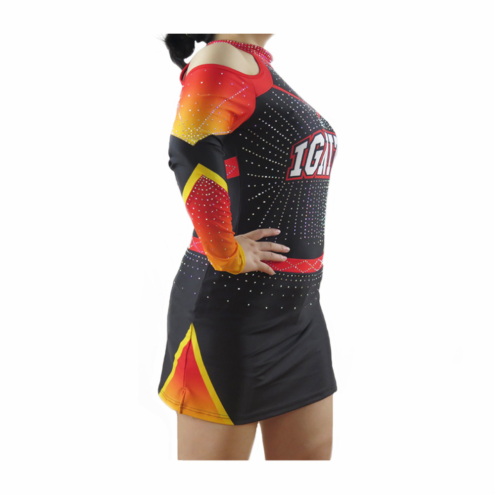 2023 Wholesale Carnival Cheer Dance Costumes Design Your Own Hot Girl Football Skirt red All Star Cheerleading Uniforms