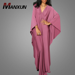 Newest Dubai Abaya Maxi Dress Butterfly Kimono Dusty Pink Kaftan Muslim Women Jilbab Arab Burqa Islam Clothing