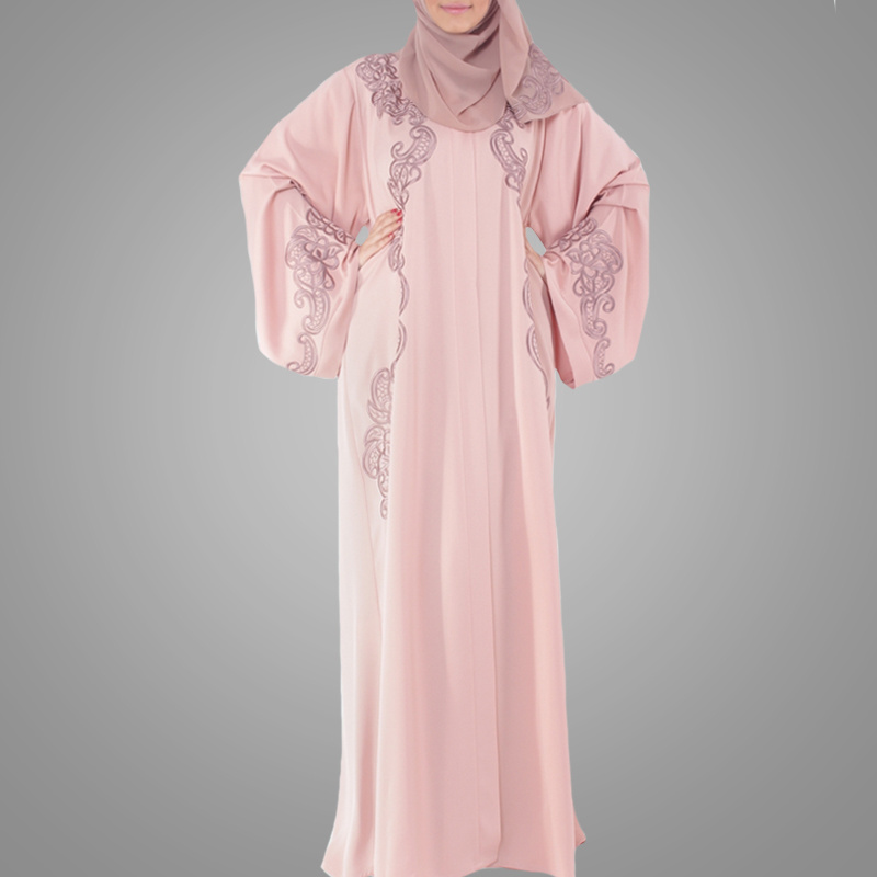 Factory Made Good Quality Women kaftan Kimono Pink Abaya Fashion Pakistani Burqa Beautiful Embroidery Pattern Dubai Abaya