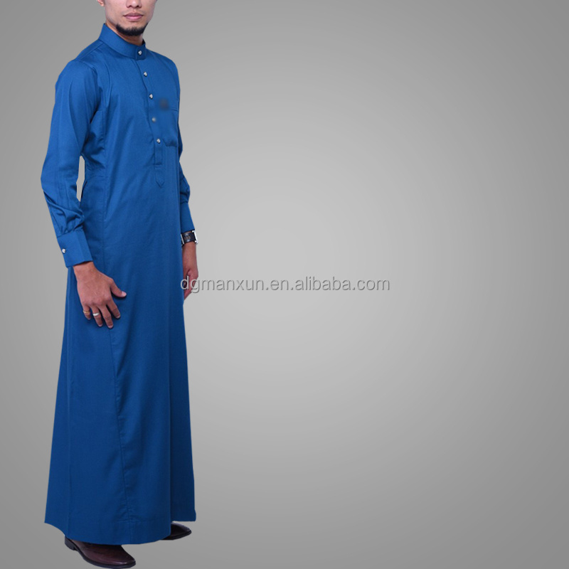 Latest Burqa Designs Blue Fashion Moroccan Men Abaya Muslim Dubai Cosy Daffah Thobe